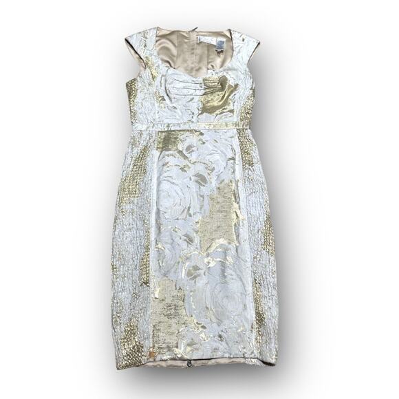 Byron Lars Beauty Mark Dress White Gold Size 2 Small 16”x39” Stains Read Details - Picture 1 of 11